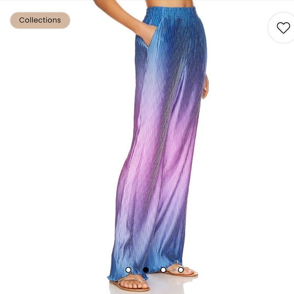 NWT SIMKHAI Dante Ombre Wide Leg Pant in Sheer Lilac Ombre Large Revolve - Picture 11 of 13